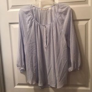 Lauren Conrad XL Light Blue Blouse with Hearts